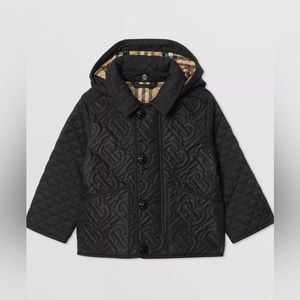 Little kids Burberry quilted monogram jacket w/ detachable hood